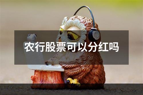 农行股票可以分红吗