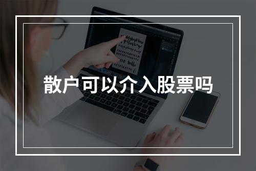 散户可以介入股票吗