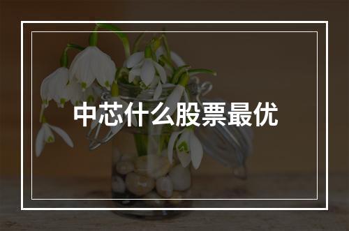 中芯什么股票最优