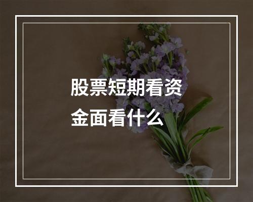 股票短期看资金面看什么