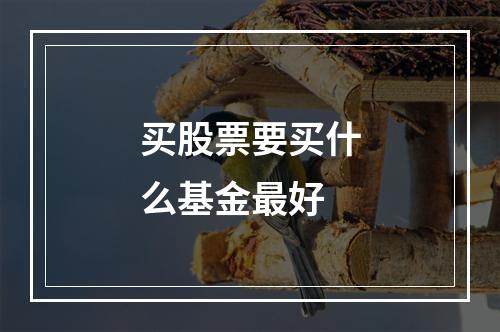 买股票要买什么基金最好