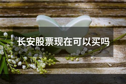 长安股票现在可以买吗