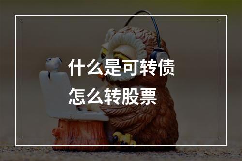 什么是可转债怎么转股票