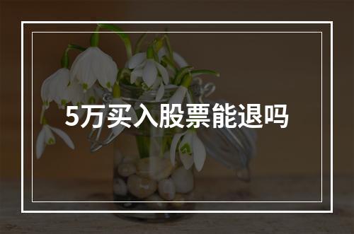 5万买入股票能退吗