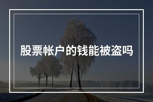 股票帐户的钱能被盗吗