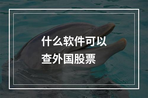 什么软件可以查外国股票