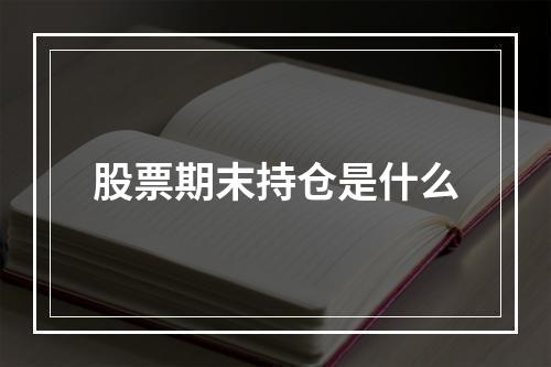 股票期末持仓是什么