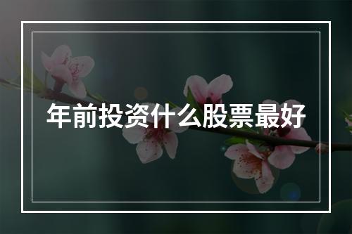 年前投资什么股票最好