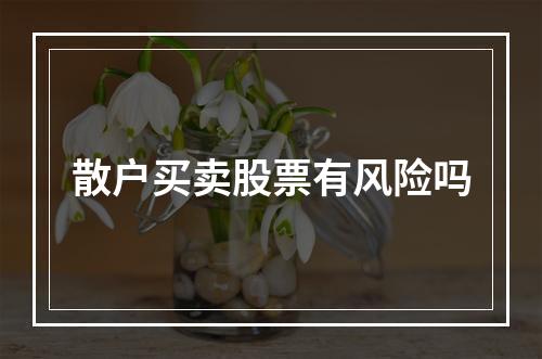 散户买卖股票有风险吗