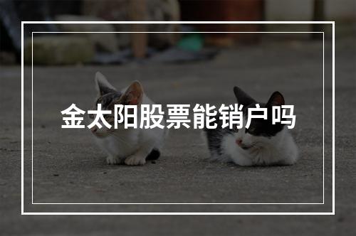 金太阳股票能销户吗