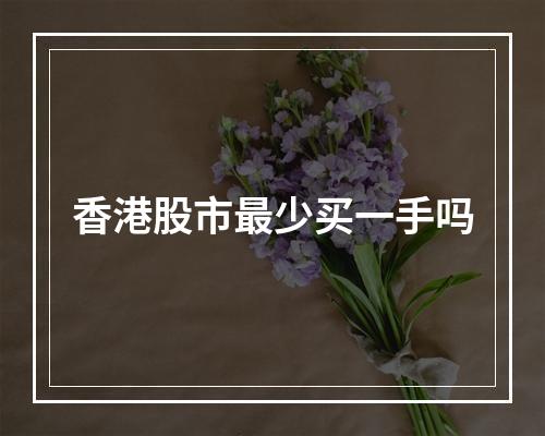 香港股市最少买一手吗