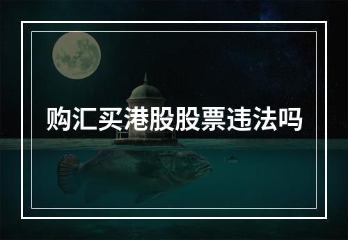 购汇买港股股票违法吗