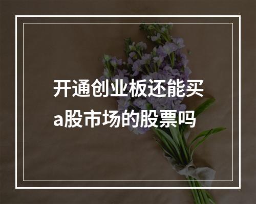 开通创业板还能买a股市场的股票吗