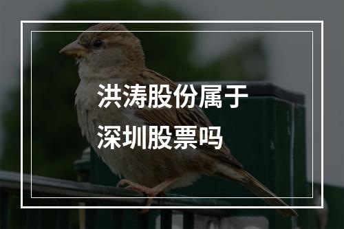 洪涛股份属于深圳股票吗