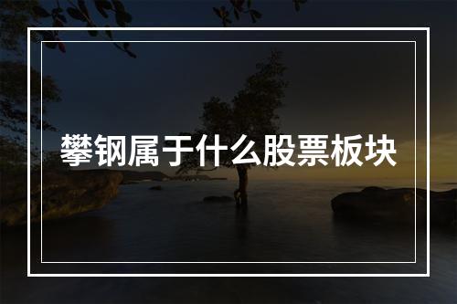 攀钢属于什么股票板块