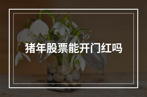 猪年股票能开门红吗