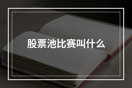 股票池比赛叫什么