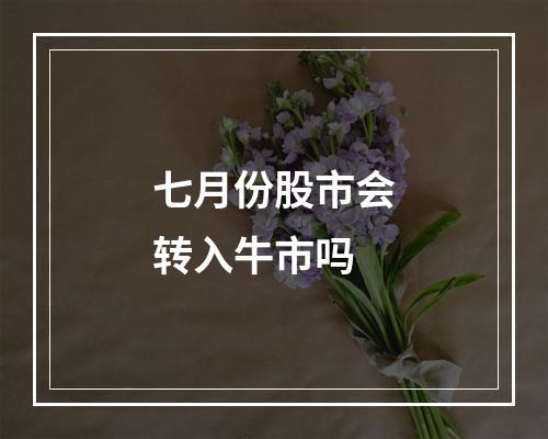 七月份股市会转入牛市吗