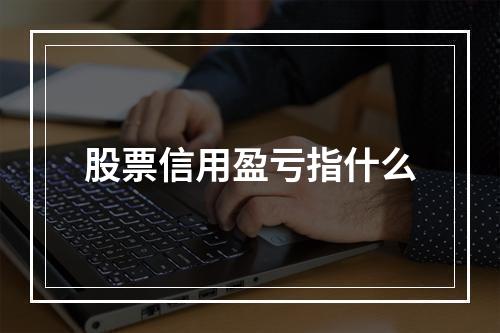 股票信用盈亏指什么