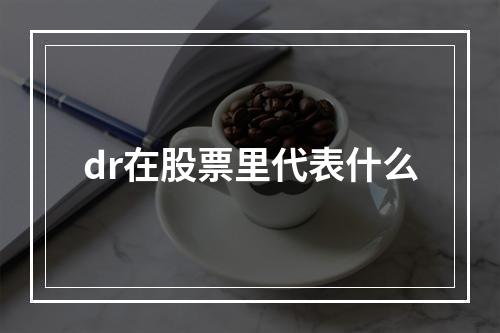 dr在股票里代表什么