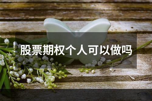 股票期权个人可以做吗