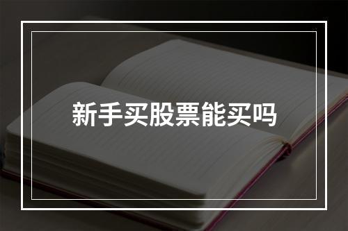 新手买股票能买吗