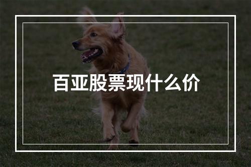 百亚股票现什么价