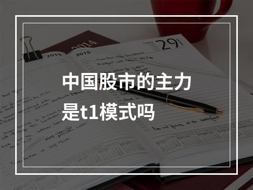 中国股市的主力是t1模式吗